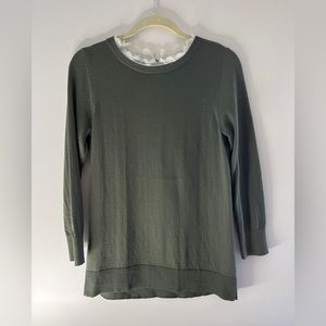 LOFT Outlet Lace Trim 3/4 Sweater